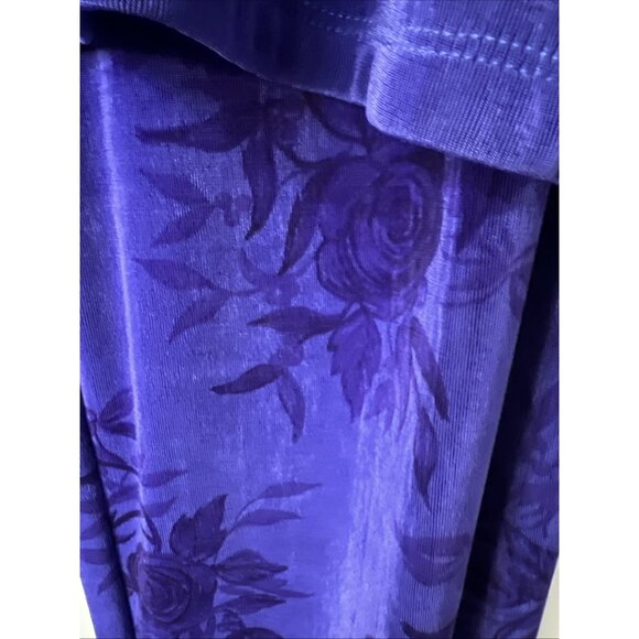 Citiknits 3/4 Sleeve Blouse Top Pants Set Sz L Purple A35020 Lounge Wear VTG - Picture 2 of 16